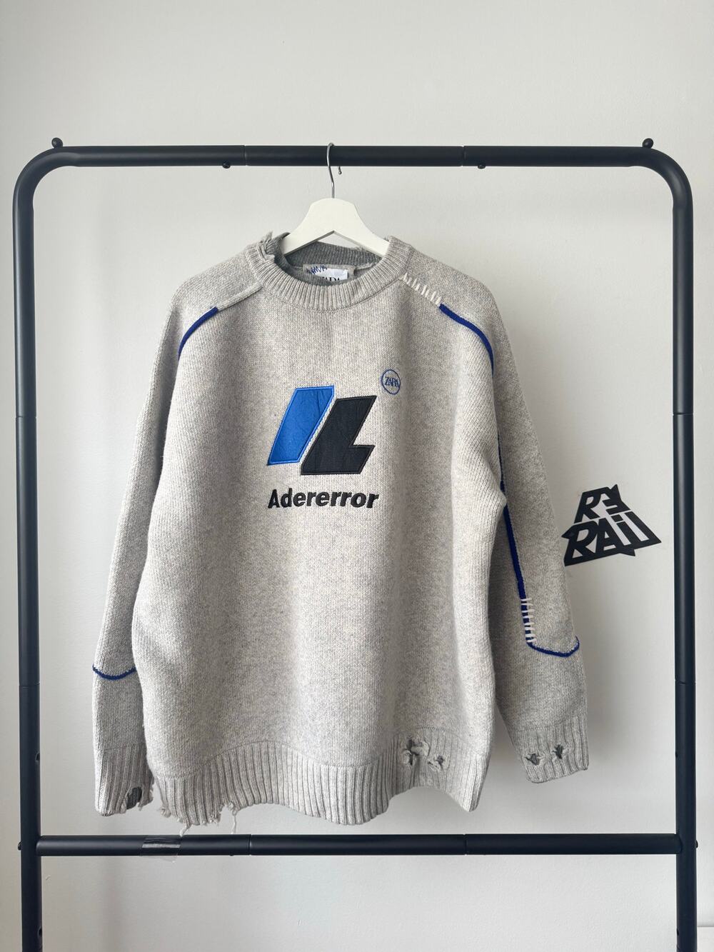 Zara x Ader Error Oversized Heavy Logo Wool Sweater